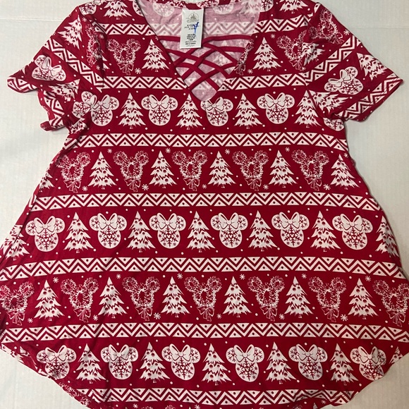 Disney’s Mickey-Minnie Holiday Top-Women - Picture 2 of 6